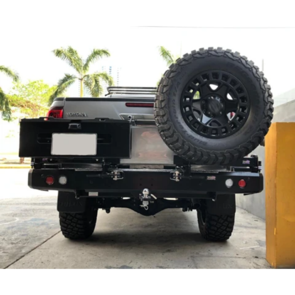 REAR BAR HILUX REVO 16 ON WITH SINGLE WHEEL CARRIER AND DUAL JERRY CAN HOLDER - BW80-4135