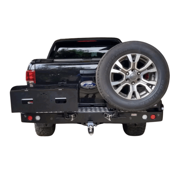 REAR BAR FORD RANGER PX 2011+ WITH JERRY CAN HOLDER AND SINGLE WHEEL CARRIER – BW80-4140 - Imagen 2