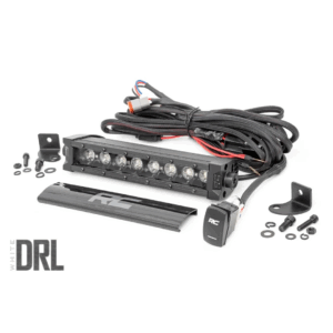 ROUGH COUNTRY 8 INCH BLACK SERIES LED LIGHT BAR / SINGLE ROW / AMBER DRL - 70718BLDRLA